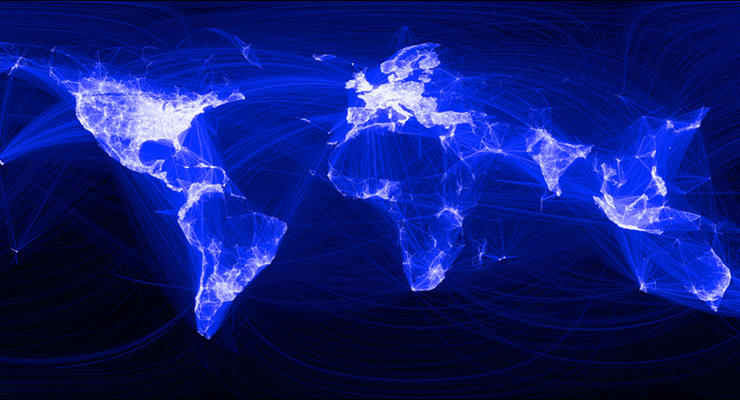 Составлена карта мира на основе личных связей в Facebook