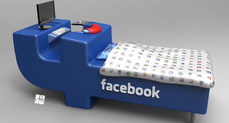 Концепт кровати для фанатов Facebook