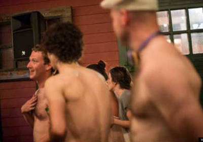 Голый король. Владелец Facebook на топлесс-вечеринке (ВИДЕО)