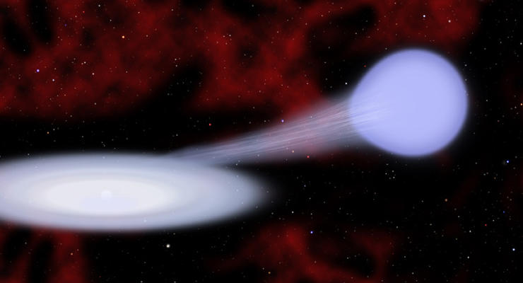 Телескоп поймал черную дыру за пожиранием галактики (ВИДЕО)