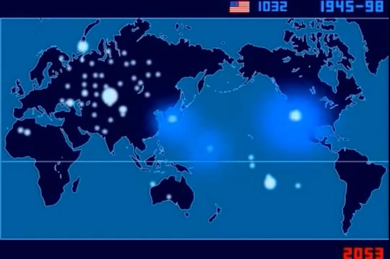 Ядерный мир: Карта всех взрывов атомных бомб (ВИДЕО) / youtube.com