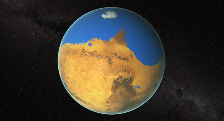На северном полюсе Марса когда-то плескался океан - НАСА