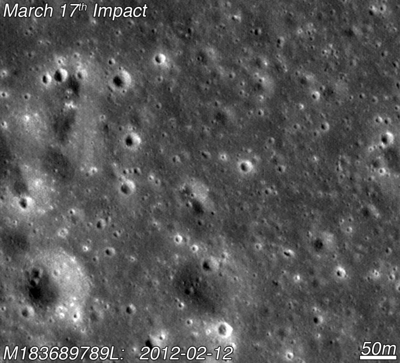На Луне обнаружили свежий кратер от метеорита / nasa.gov