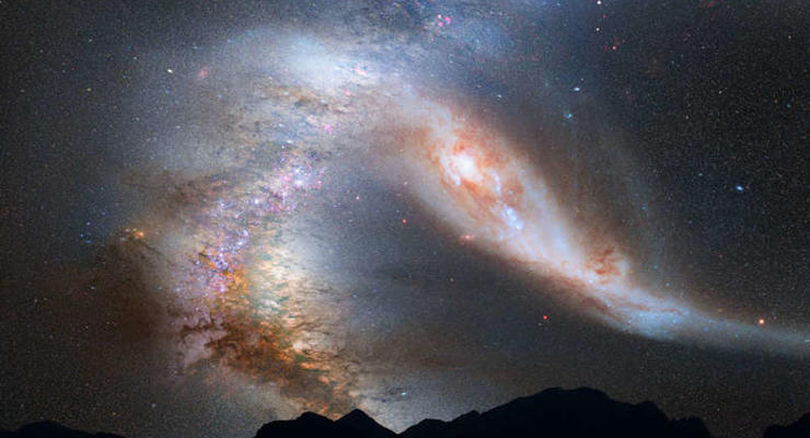 Каша из звезд: Астрономы показали столкновение двух галактик