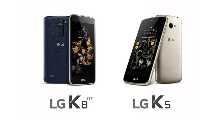 LG анонсировала выход доступных смартфонов  K8 и K5