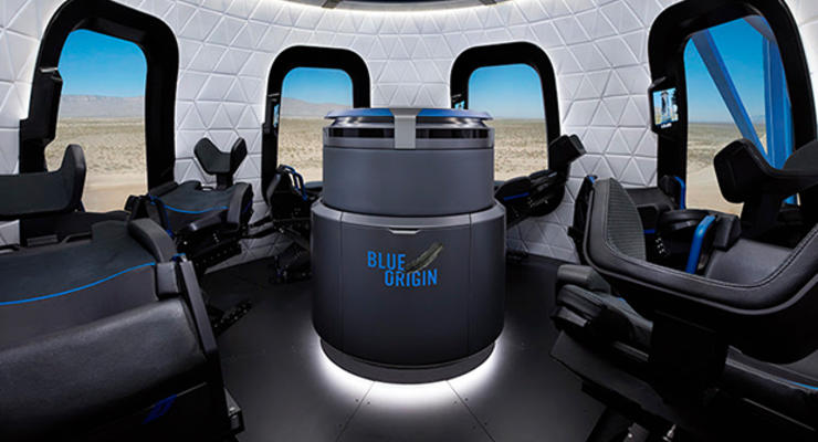 Blue Origin впервые показал салон туристического космического корабля