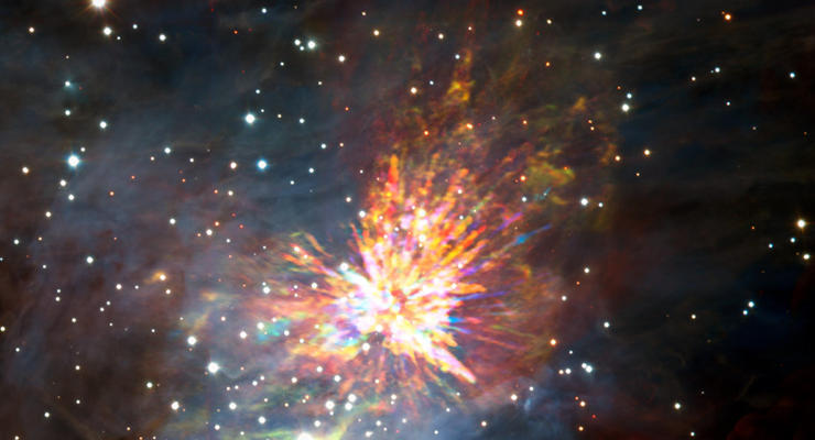 Астрономы впервые запечатлели сверхмощный взрыв новорожденной звезды