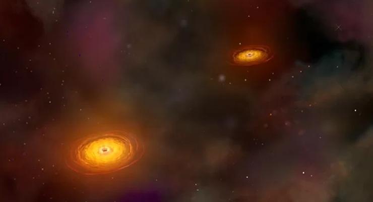 Астрономы нашли две сливающиеся черные дыры