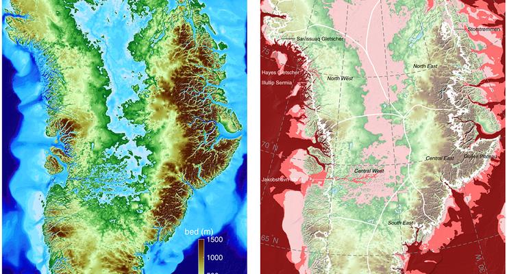 Составлена самая подробная карта Гренландии без льда