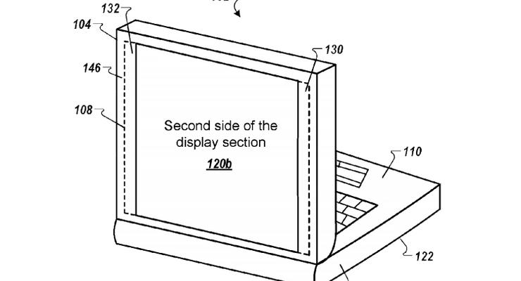 Google запатентовал ноутбук с двумя дисплеями