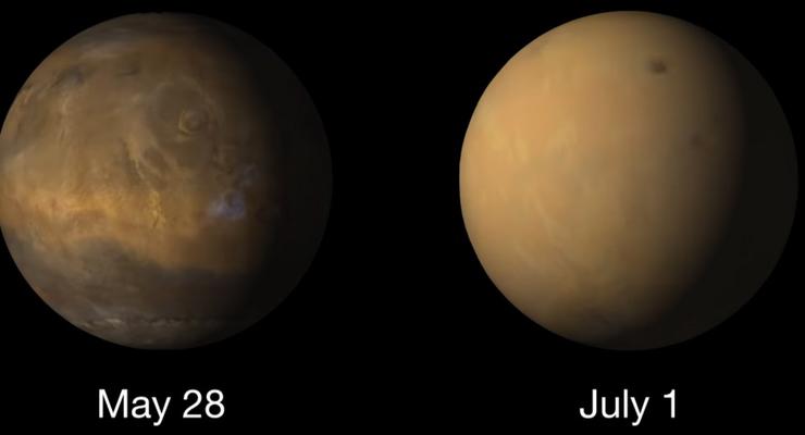 На Марсе продолжается глобальная пылевая буря