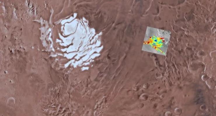 На Марсе нашли озеро с жидкой водой