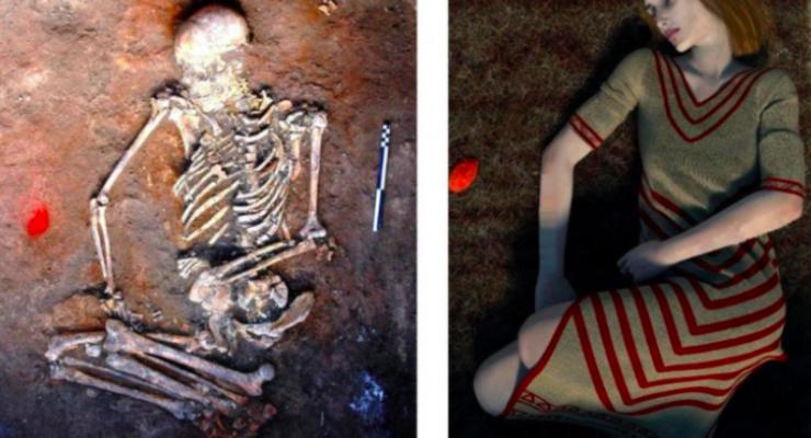 В Украине найден древний скелет женщины с черными отметинами