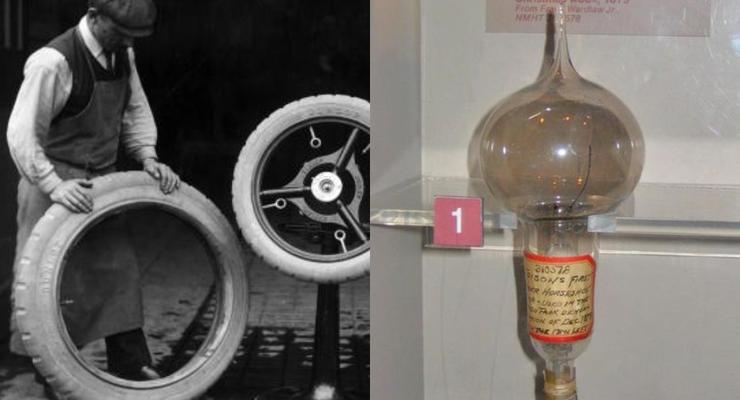 День в истории: 20 декабря - Первая лампочка и патент на автомобильные шины