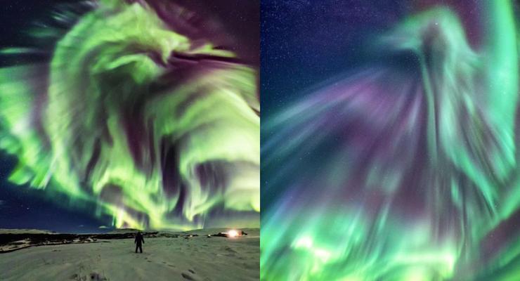 Зеленый дракон и северный феникс: Невероятные снимки полярного сияния
