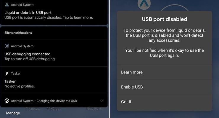 В Android 10 появится датчик загрязнения и перегрева порта USB