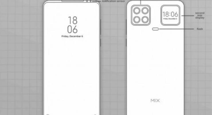 Xiaomi запатентовал дополнительный дисплей на тыльной стороне смартфона