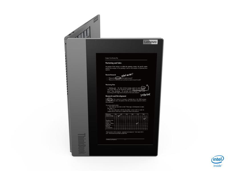 Lenovo показала ноутбук с экраном из электронных чернил на крышке / Lenovo