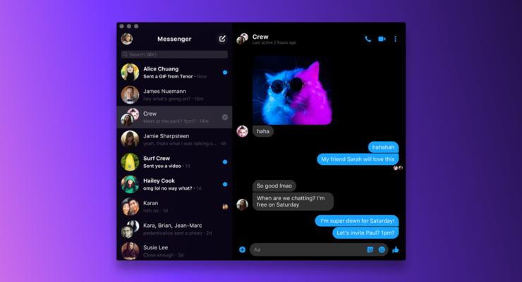 Facebook выпустил Messenger в виде приложения для Windows и Mac