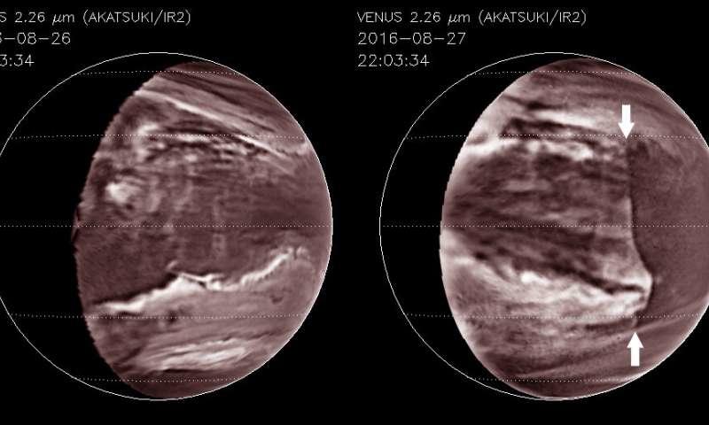 По атмосфере Венеры несется гигантская волна / JAXA
