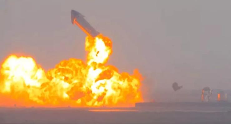 Прототип космического корабля SN10 от SpaceX взорвался после посадки