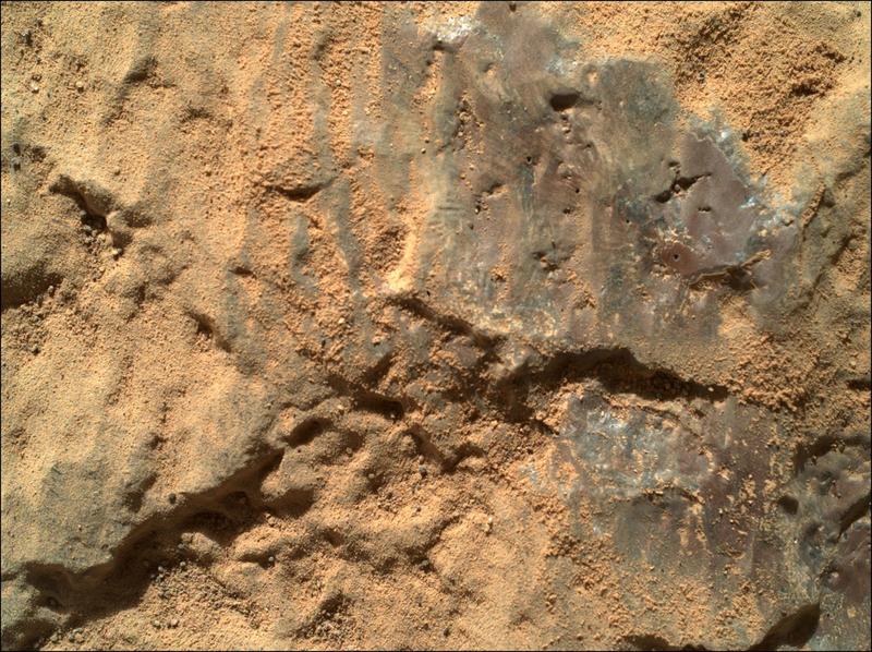Покрытие на марсианском камне / NASA